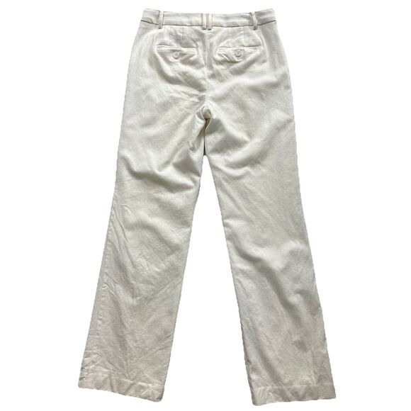 Talbots Windsor Curvy Pants Women’s 2 Ivory Cream Italian Flannel Wool Blend - Picture 2 of 12